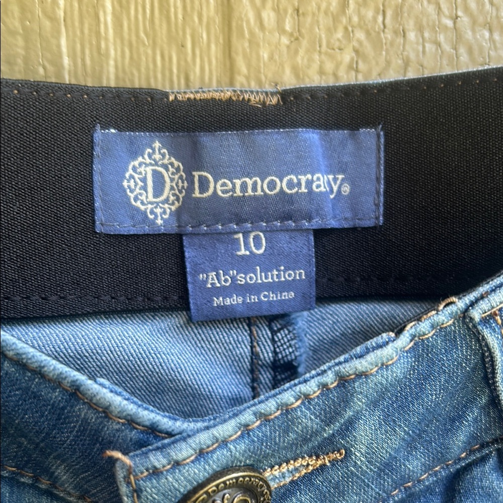 Democracy “Ab”solution Stretch Classic Blue Denim Jeans Size 10 - Picture 3 of 10
